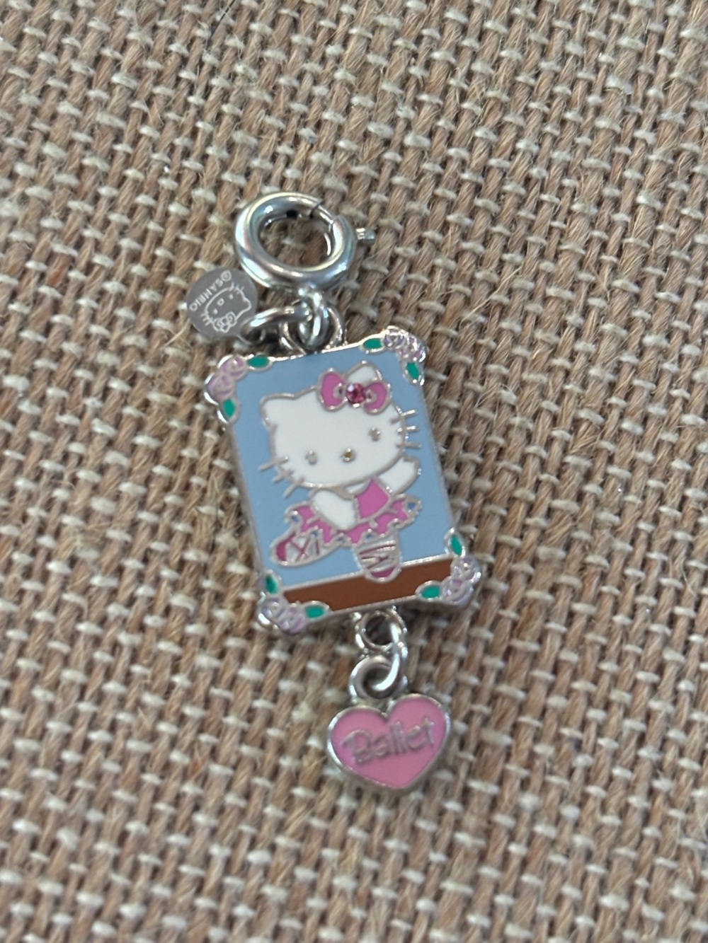 Sanrio Hello Kitty Enamel Dangle Ballet Charm Hello Kitty Rhinestones